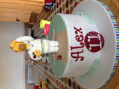 Homer Simpson cricket cake - Cake by Sara Lamb