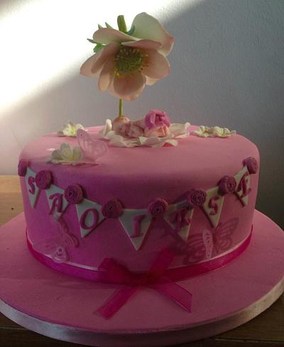 BABY GIRL CHRISTENING CAKE - Cake by Lorna