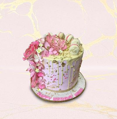Pink & Yellow Macarons - Cake by MsTreatz