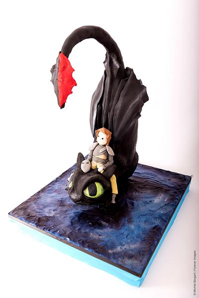 Diving Dragon and Hiccup - Cake by Bronwyn by Cake-o-Topia