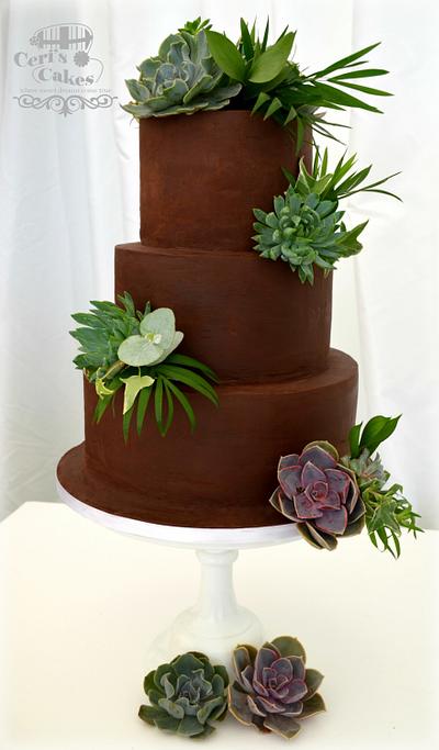Succulent & Foliage wedding cake - Cake by Ceri's Cakes