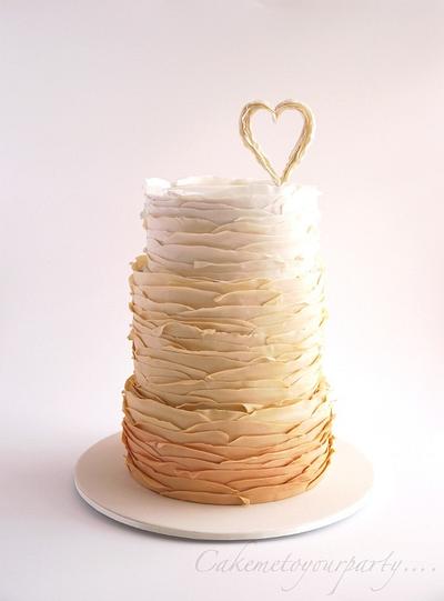 Torn Ruffle Wedding Cake - Cake by Leah Jeffery- Cake Me To Your Party