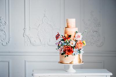Watercolor Floral Wedding Cake - Cake by Alina Vaganova