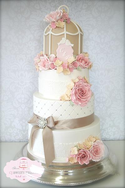 Vintage Birdcage Wedding Cake - Cake by cjsweettreats