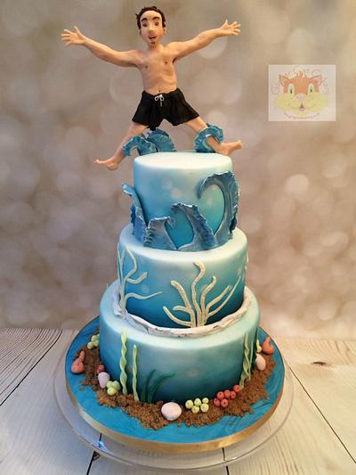 Jumping in! - Cake by Elaine - Ginger Cat Cakery 
