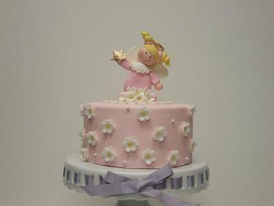 Blossom cake with an Angel topper - Cake by MelinArt