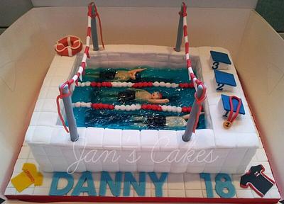 Swimming Gala 18th Birthday cake - Cake by Jan