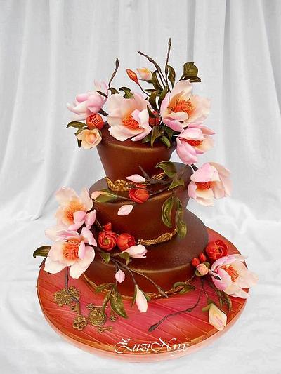 Chocolate with Magnolia - Cake by ZuziNyx