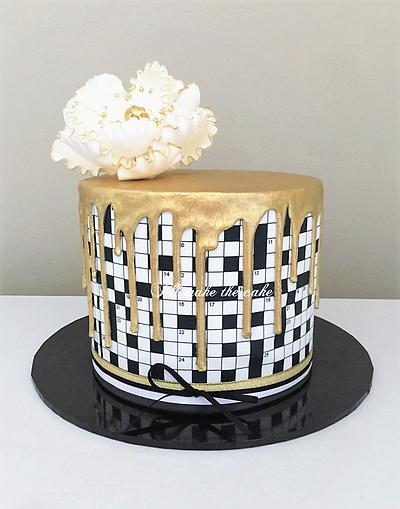Gold crossword cake. - Cake by IllMakeTheCake
