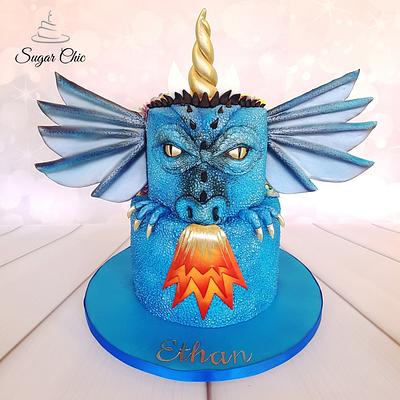 x Dragon-icorn Two-Sided Birthday Cake x - Cake by Sugar Chic