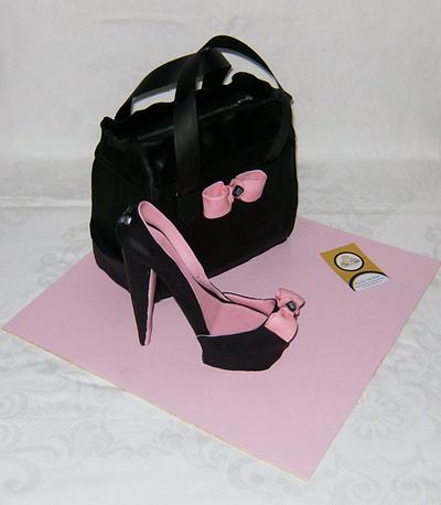 Black&Pink Bag and Shoe - Cake by TeresaCruz