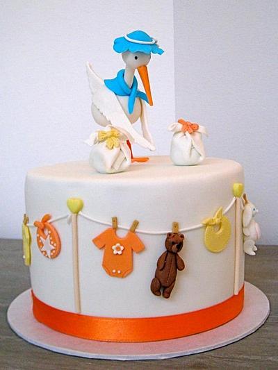 The stork and the twins - Cake by Bella's Bakery