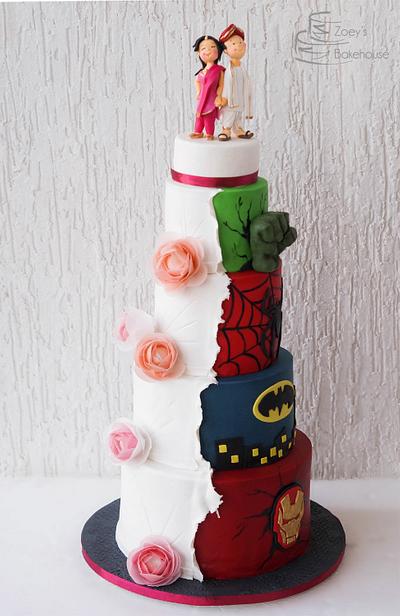 Avengers His and Hers Wedding cake - Cake by Zoeys Bakehouse