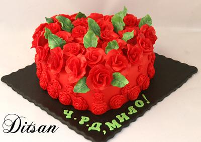 heart with roses - Cake by Ditsan