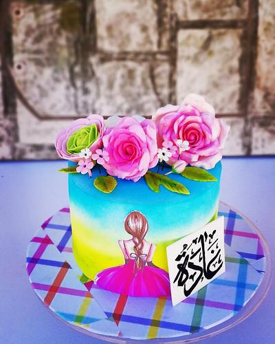 gumpaste roses cake - Cake by Walaa yehya