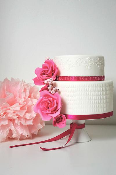 Pink wedding cake - Cake by Ingrid ~ Tårtans underbara värld