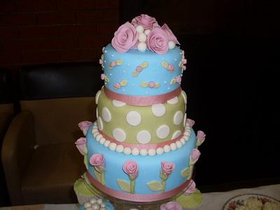 Roses and Pearls - Cake by Swirled With Love Cupcakery