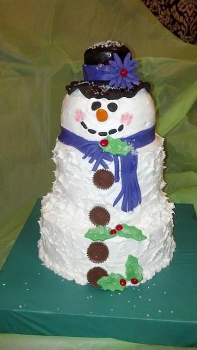 Frosting the Snowman - Cake by Sherry's Sweet Shop