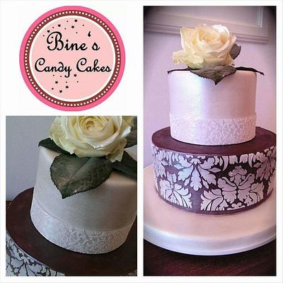Wedding Cake with silver - Cake by Bine's Candy Cakes