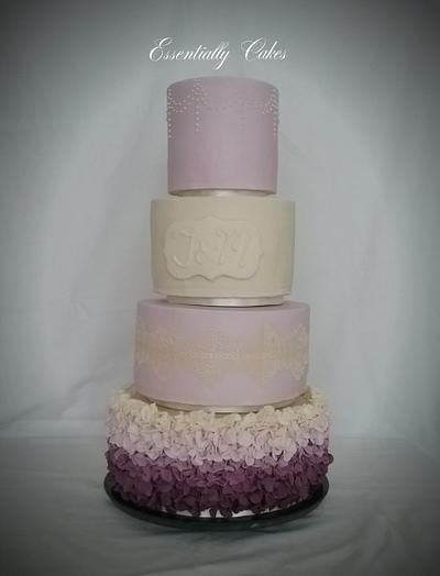 Purple and Lilac Wedding Cake - Cake by Essentially Cakes