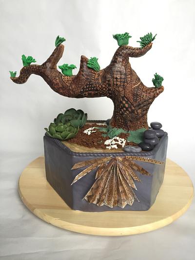 Bonsai tree cake with doodling  - Cake by Shilpa