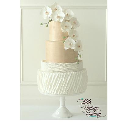 Orchids, Pearls and Ruffles - Cake by Ashley Barbey