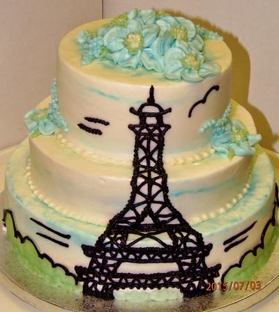 Eiffel tower cake in Buttercream - Cake by Nancys Fancys Cakes & Catering (Nancy Goolsby)