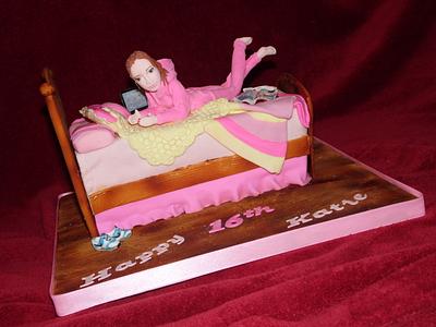 Teenager on bed - Cake by emma