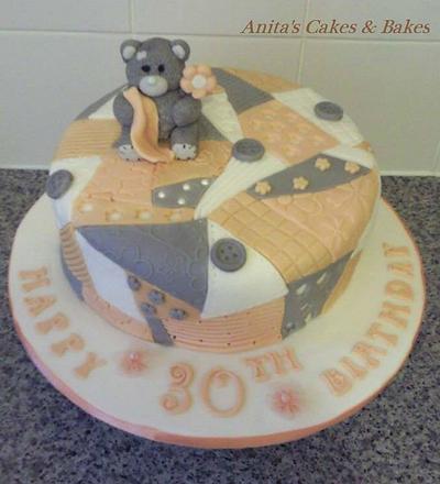 Patchwork Teddy - Cake by Anita's Cakes & Bakes