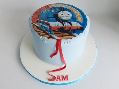 Thomas The Tank Engine Balloon cake - Cake by Angel Cake Design