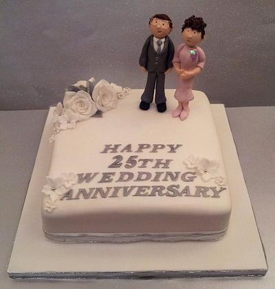 25th Wedding Anniversary Cake - Cake by Sarah Poole