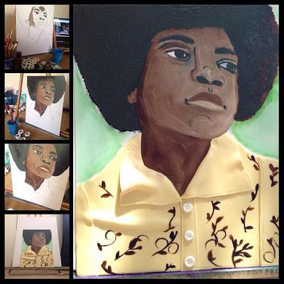 Michael Jackson Food Coloring Painting on Fondant  - Cake by Shey Jimenez