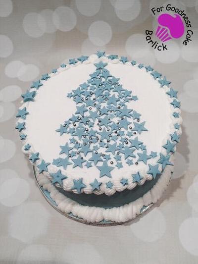 Wedgewood blue Christmas tree - Cake by For goodness cake barlick 