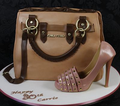 Mui Mui Handbag Cake with Valentino Shoe - Cake by kingfisher