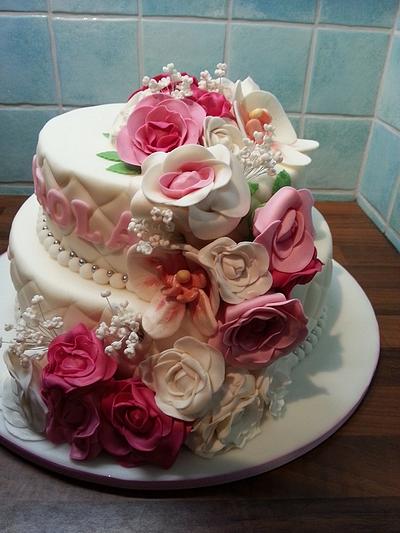 flower wedding cake - Cake by CakesBySusanne