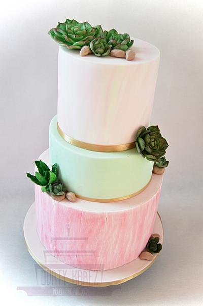 Succulent wedding cake - Cake by Lenka Budinova - Dorty Karez