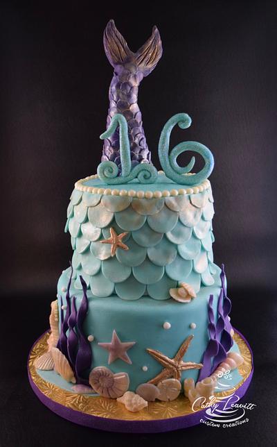 Sweet 16 Mermaid Cake - Cake by Cathy Leavitt