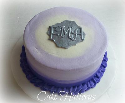 Purple Monogram - Cake by Donna Tokazowski- Cake Hatteras, Martinsburg WV