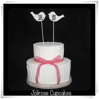 Love birds engagement cake - Cake by Jolirose Cake Shop