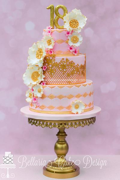 Vintage sweet eighteen birthday cake - Cake by Bellaria Cake Design 