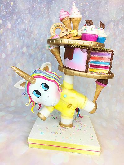 Tower cake gourmet unicorn - Cake by Cindy Sauvage 