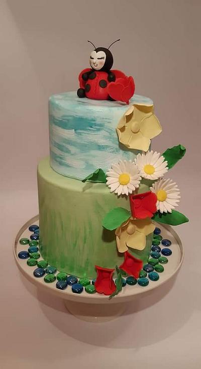 Ladybug in flowers - Cake by Zerina