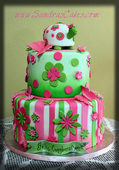 Sweet turtle birthday cake - Cake by Sandrascakes