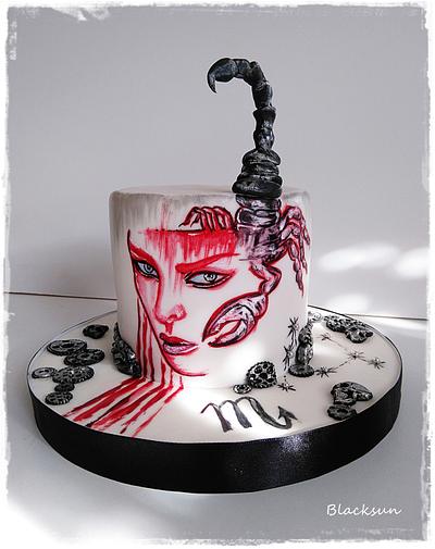 Scorpio sign hand painted - Cake by Zuzana Kmecova