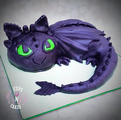 Toothless!! - Cake by Cups-N-Cakes 