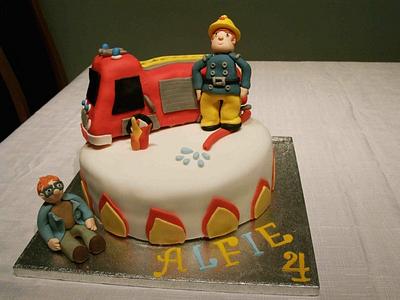 Two tier Fireman Sam cake - Cake by Rachel
