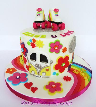 Roller skating 70's Cake. - Cake by Nor