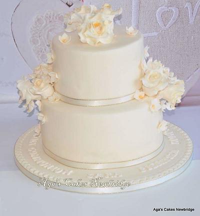 Roses communion cake - Cake by Agnieszka