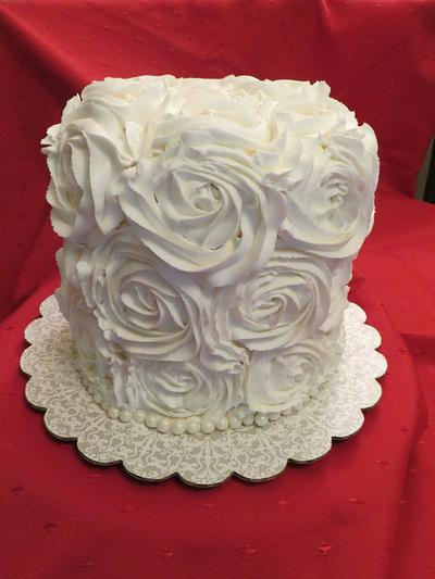Rustic Rose with Pearls - Cake by Cabana Cakery