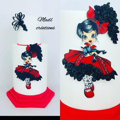 Flamenco quilling wafer paper - Cake by Cindy Sauvage 